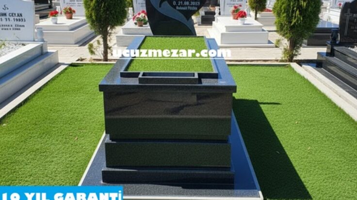 Tek Kişilik Tamamı 5lik Nero Gaska Baş Taşı Güvercin İşlemeli Granit Mezar