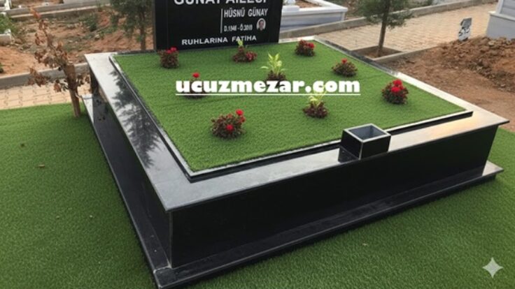 Çift Kişilik Granit Çerçeveli Mezar Modeli