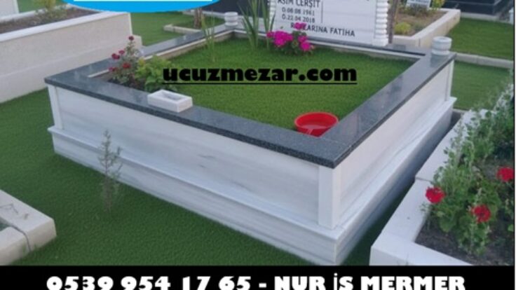Çift Kişilik Küpeşte Granit Baş Taşı Sütunlu Mermer Mezar