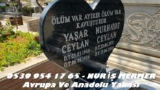 Tek Kişilik Kalp Şeklinde Granit Baş Taşı Modeli
