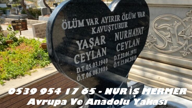Tek Kişilik Kalp Şeklinde Granit Baş Taşı Modeli