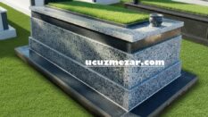 Tek Kişilik Kuşaklı Baş Taşı Nero Gaska Beta Gri Tamamı 5lik Blok Granit Mezar