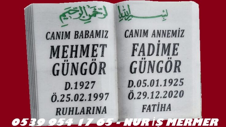 İki İsimli Kitabe Mezar Baş Taşı Modelleri