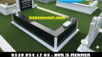 Tek Kişilik Baş Taşı Sütunlu Granit Mermer Mezar