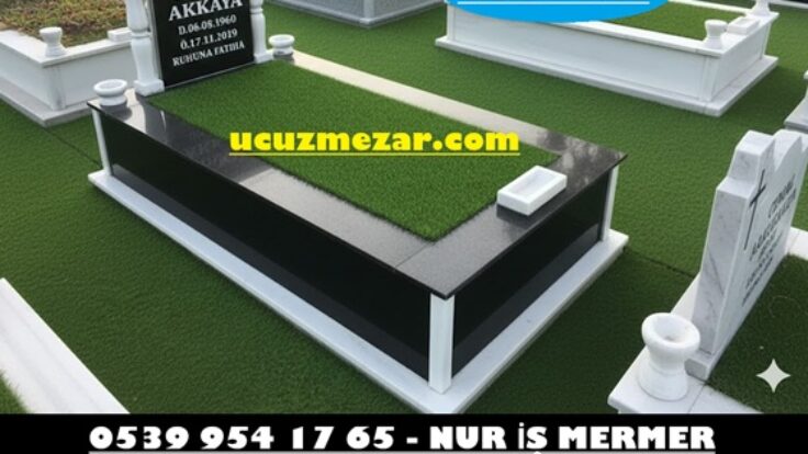 Tek Kişilik Baş Taşı Sütunlu Granit Mermer Mezar