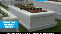 Tek Kişilik Süt beyaz Mermer Mezar