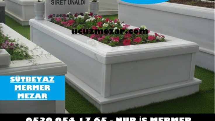 Tek Kişilik Süt beyaz Mermer Mezar