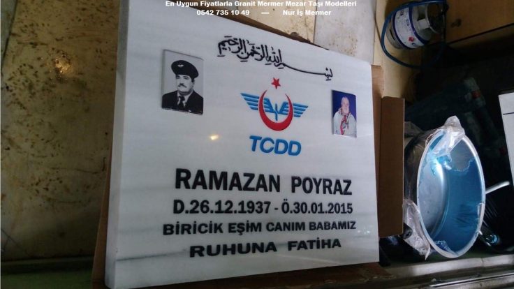 60×80 Porselen Resimli, logolu Mezar Baş Taşı Modelleri