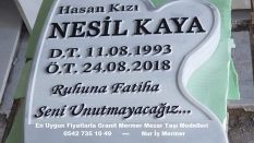 Tek Kişilik 6 cm Kalınlığında Kabartma Yazı Mermer Taşı Modelleri