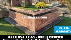 E-4 İki Kişilik 5lik Blok Gülkurusu Traverten Mezar Modeli