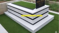 Tek Kişilik Baş Taşı Gövde Kuşaklı Tamamı Mermer Mezar Modeli