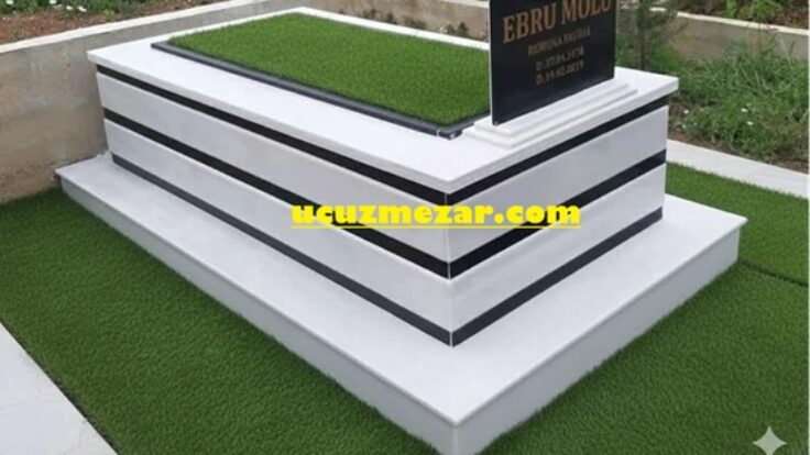 Tek Kişilik Baş Taşı Gövde Kuşaklı Tamamı Mermer Mezar Modeli