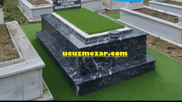 Tek Kişilik Tamamı Uludağ Siyah Mermer Mezar Modeli