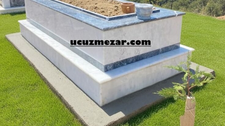 Tek Kişilik Siyah Kuşaklı Küpeşte Baş Taşı Mermer Mezar Modeli