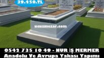 Tek Kişilik Geniş Siyah Kuşaklı Mermer Mezar – Çengelköy  Mezar Taşı Fiyatları