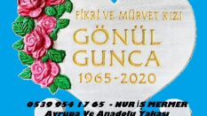 Tek Kişilik Kalp Baş Taşı Kenarları Cnc 3D Çiçek Desen İşlemeli Mezar Taşı