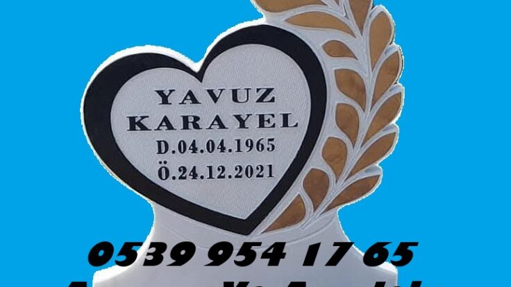 3D Cnc İşlemeli Kalpli Mermer Mezar Baş Taşı Modeli