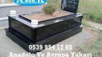 Tek Kişilik Tamamı Absolute Black Lazer Resimli Granit Mezar Modeli