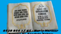 Desen İşleme Çerçeveli Kabartma Yazı Kitabe Mezar Baş Taşı Modeli