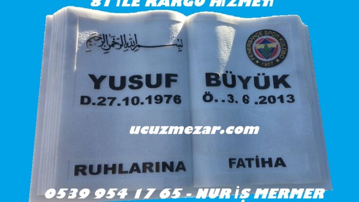 Fenerbahçe Arma Logolu Kabartma Yazılı Kitabe Mezar Baş Taşı Modeli