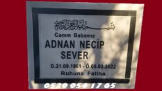 Tek Kişilik Granit Çerçeveli Mermer Mezar Baş Taşı Modeli