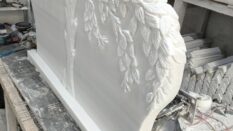 İki Kişilik El İşleme Dal Yapraklı Sarmaşıklı Mezar Baş Taşı Modeli