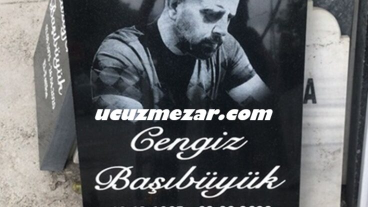 100×60 Ölçülerinde 6lık Granit Lazer Resimli Mezar Taşı Modeli