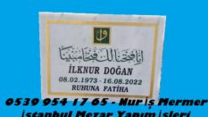 Tek Kişilik 70×60 Ölçüde Kabartma Yazılı Mezar Baş Taşı Modeli