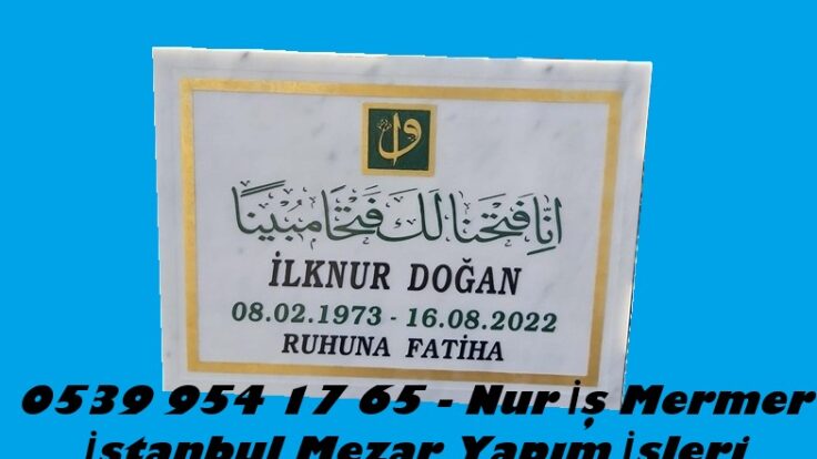 Tek Kişilik 70×60 Ölçüde Kabartma Yazılı Mezar Baş Taşı Modeli