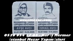 60×80 Ölçüsünde 4lük Kumlama Oyma Resimli Mermer Mezar Taşı Modelleri
