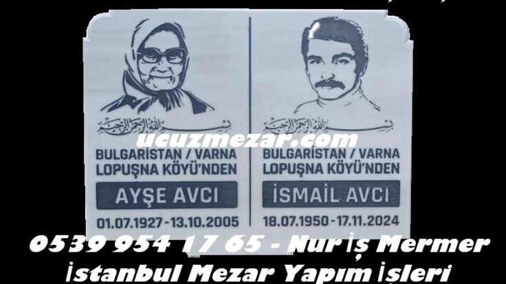 60×80 Ölçüsünde 4lük Kumlama Oyma Resimli Mermer Mezar Taşı Modelleri