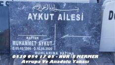 İki Kişilik Bursa Siyah Mermer Mezar Baş Taşı Modelleri