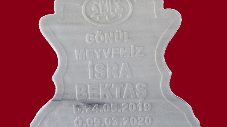 3D Cnc İşleme Kabartma Yazı Bebek Mezar Baş Taşı Modeli