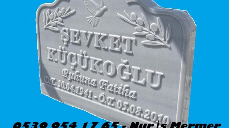 Tek Kişilik Zeytin Dalı İşlemeli Mezar Baş Taşı Modeli