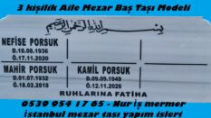 Üç Kişilik Aile Mezar Baş Taşı Modeli